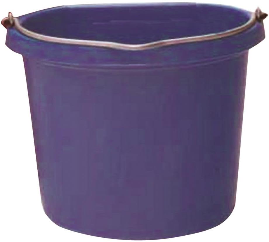 Flat Back Feed Bucket for Dogs/Cats and Small Animals, 20-Quart, Bright Purple