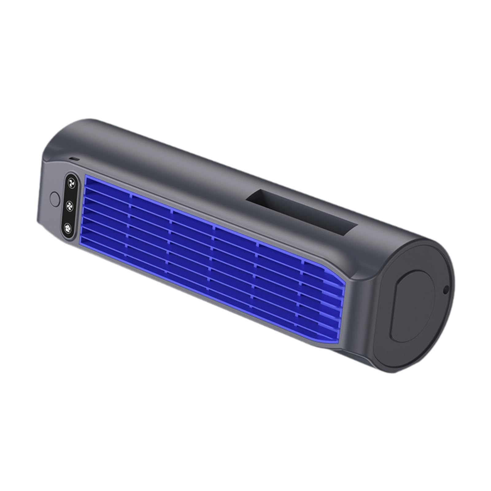 Ventilatore da Tavolo Senza Pale, Ventilatore a Torre Ricaricabile Tramite USB con Supporto Portatile, Supporto a Parete E Supporto per Telefono per L, Grigio
