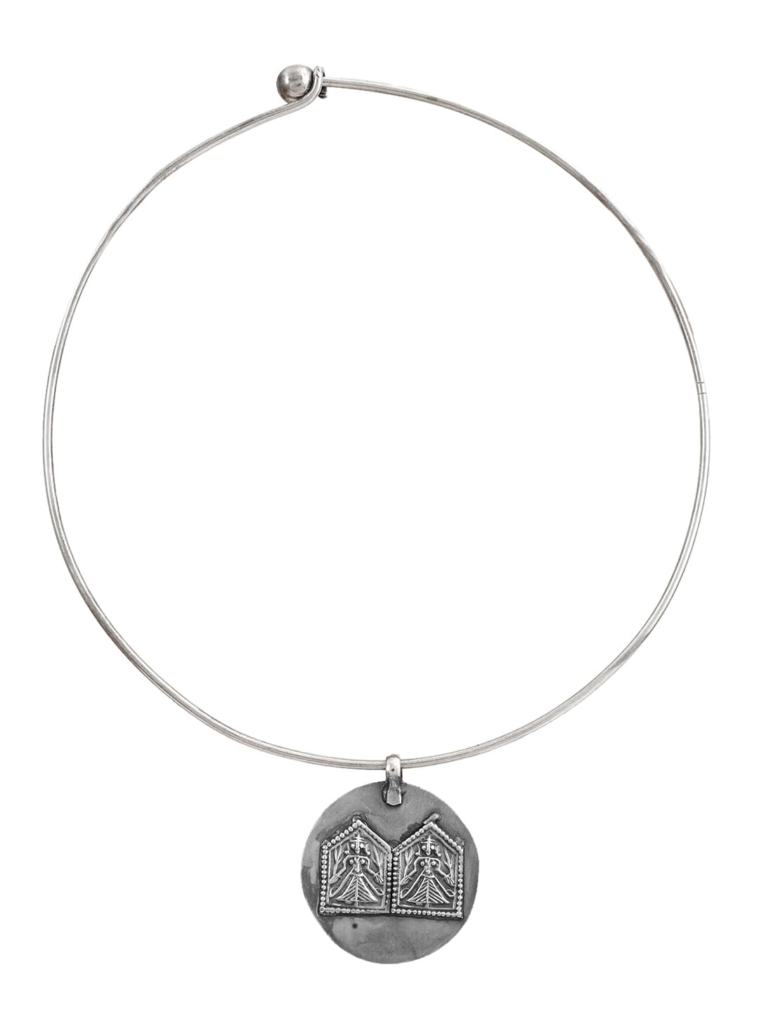 VENI Oxidised Silver Hasli Necklace for Women Girls Tribal Pendant (B0C7MGGSJ6) Amazon Price History, Amazon Price Tracker