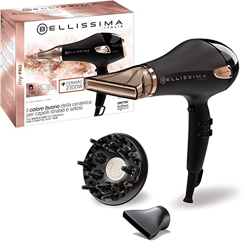 Bellissima Sèche Cheveux Professionnel Technologies Céramique et Ionique - Embout Étroit et Diffuseur - My Pro Ceramic P5 3800 - Séchage Professionnel...