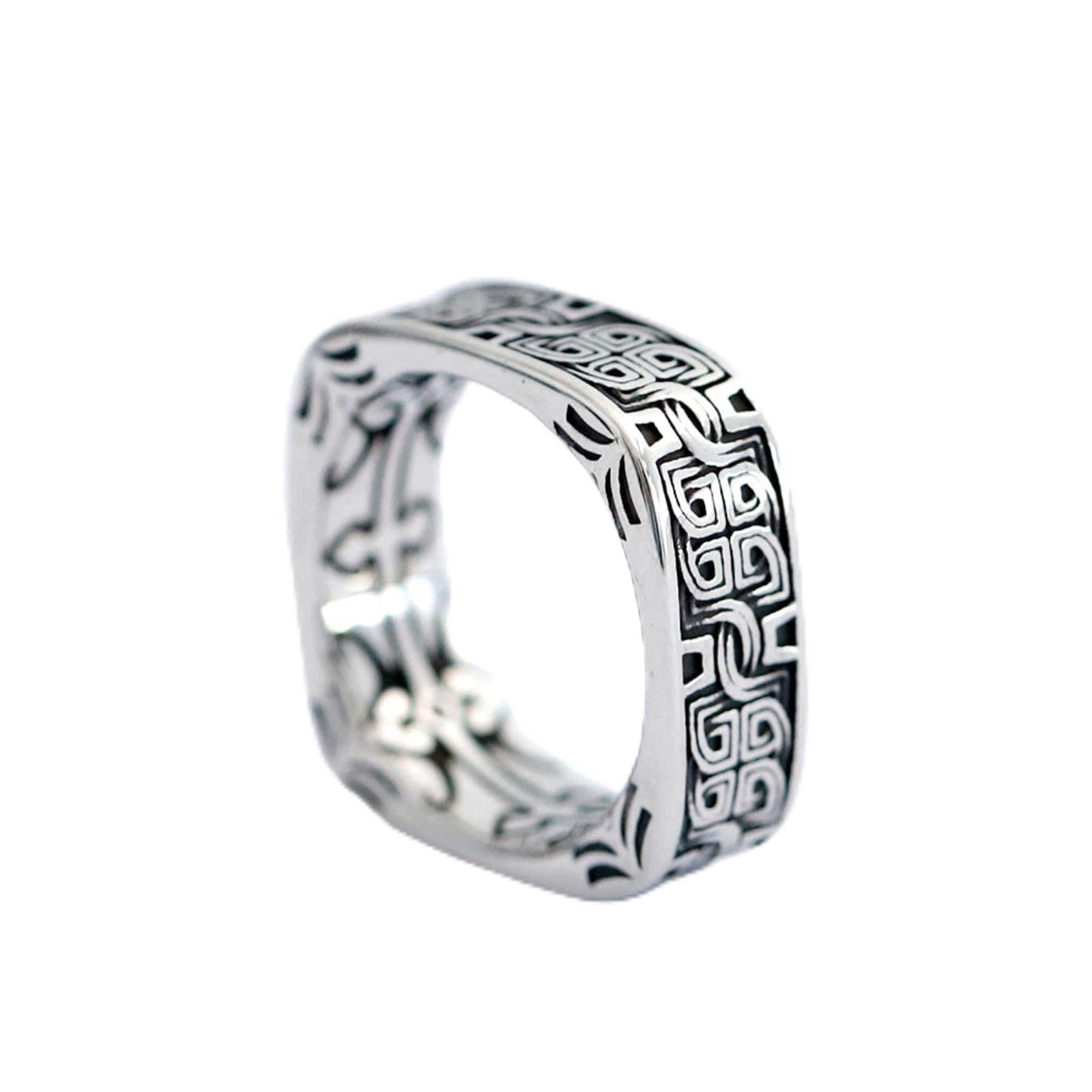 Special Design Square Shape Ring For Men Fashion Punk Hip Hop Jewelry