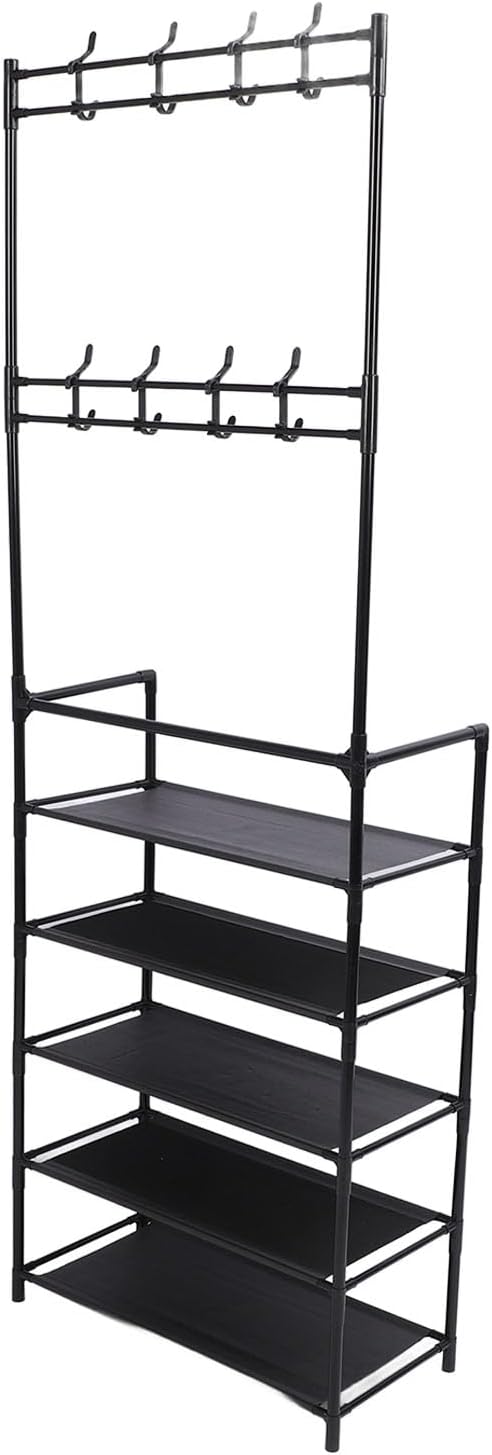 Cover of Shoes, Ample Stable Metal Powder Space of 5 Levels Storage Shoes for Entry for the Entrance (Black)