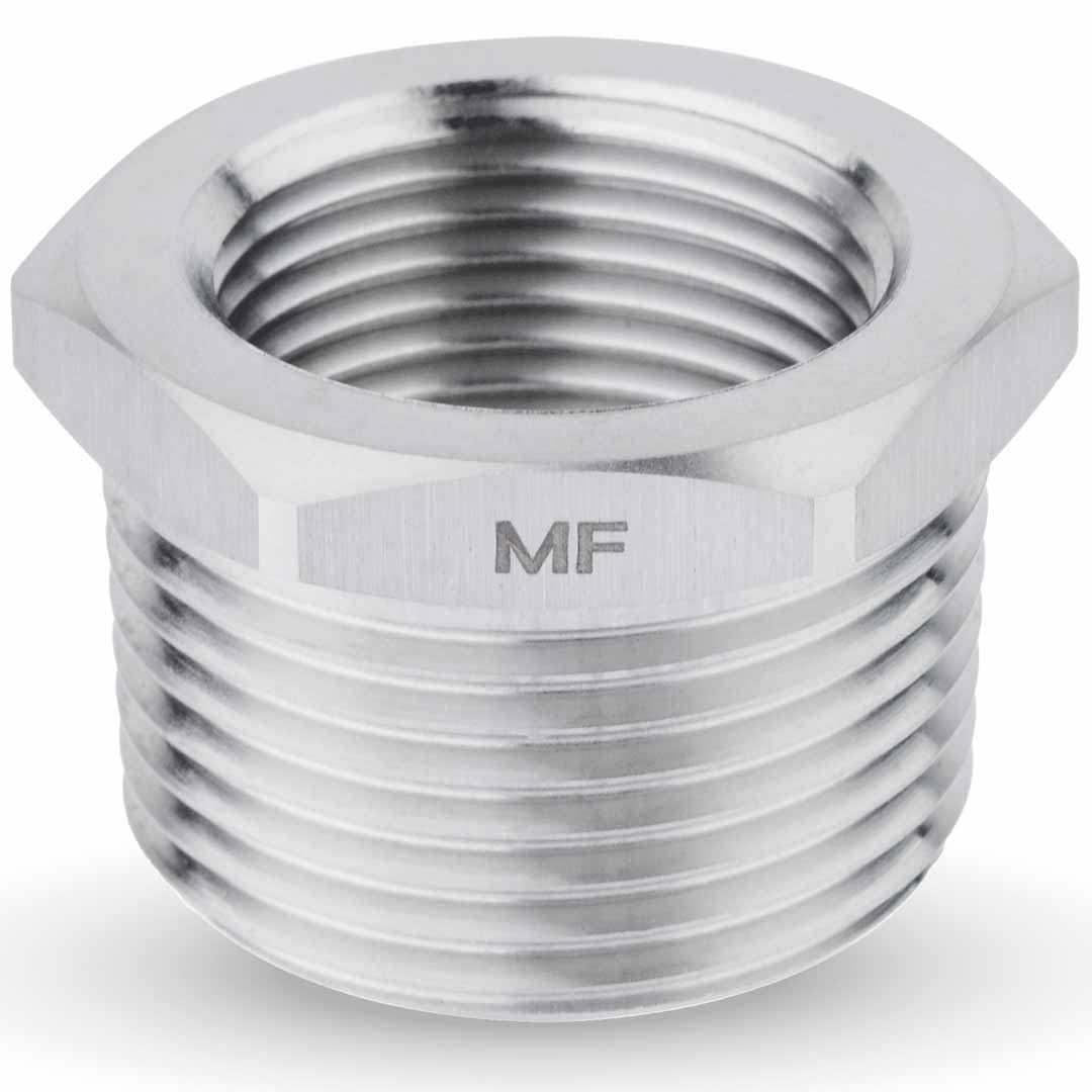MAACFLOW MAACFLOW Stainless Steel 1" Male NPT to 3/4" Female NPT Adapter Reducer Hex Bushing (Thread OD1.27" - ID 0.92") (Pack of 1)