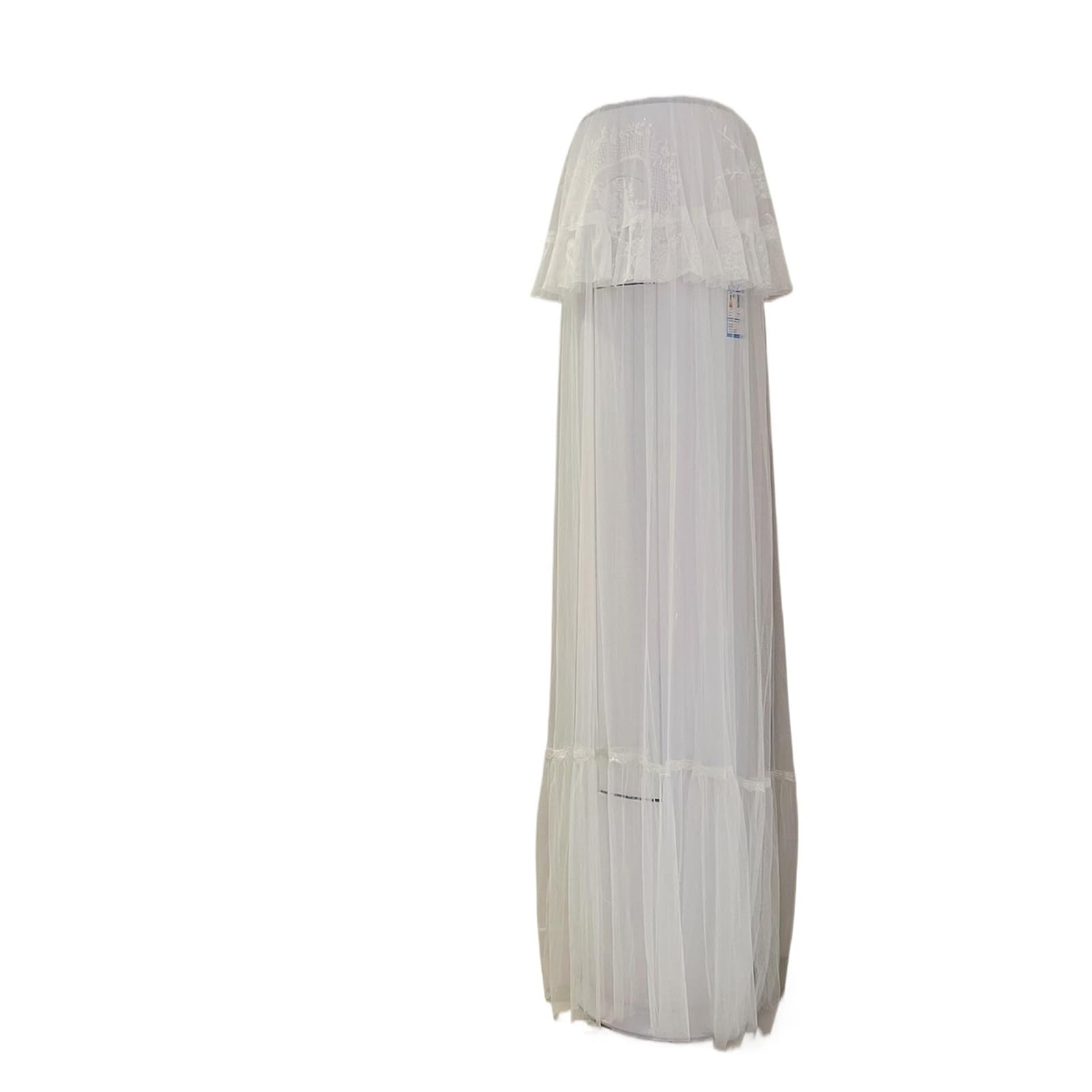 ERHTGUO Universal Lace Standing Air Conditioner Dust Cover Windproof Curtain Living Room Anti-direct Blow Turn(The white,Universal height 180cm)