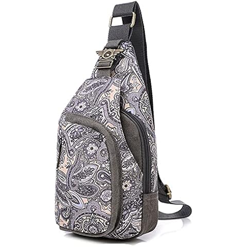Zzfab Paisley Pattern Small Women Back Pack Grey Cover