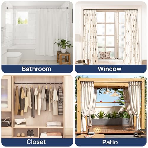 Image of ENJOYBASICS 2 Pack Tension Curtain Rod, 32-54 inch Adjustable, Stable, Bronze
