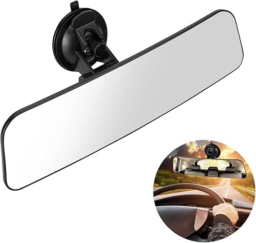 Miniatura 15 de Espejos retrovisores para automóvil, resistente a los golpes, espejo retrovisor panorámico interior con clip para automóvil, amplio rango de visión