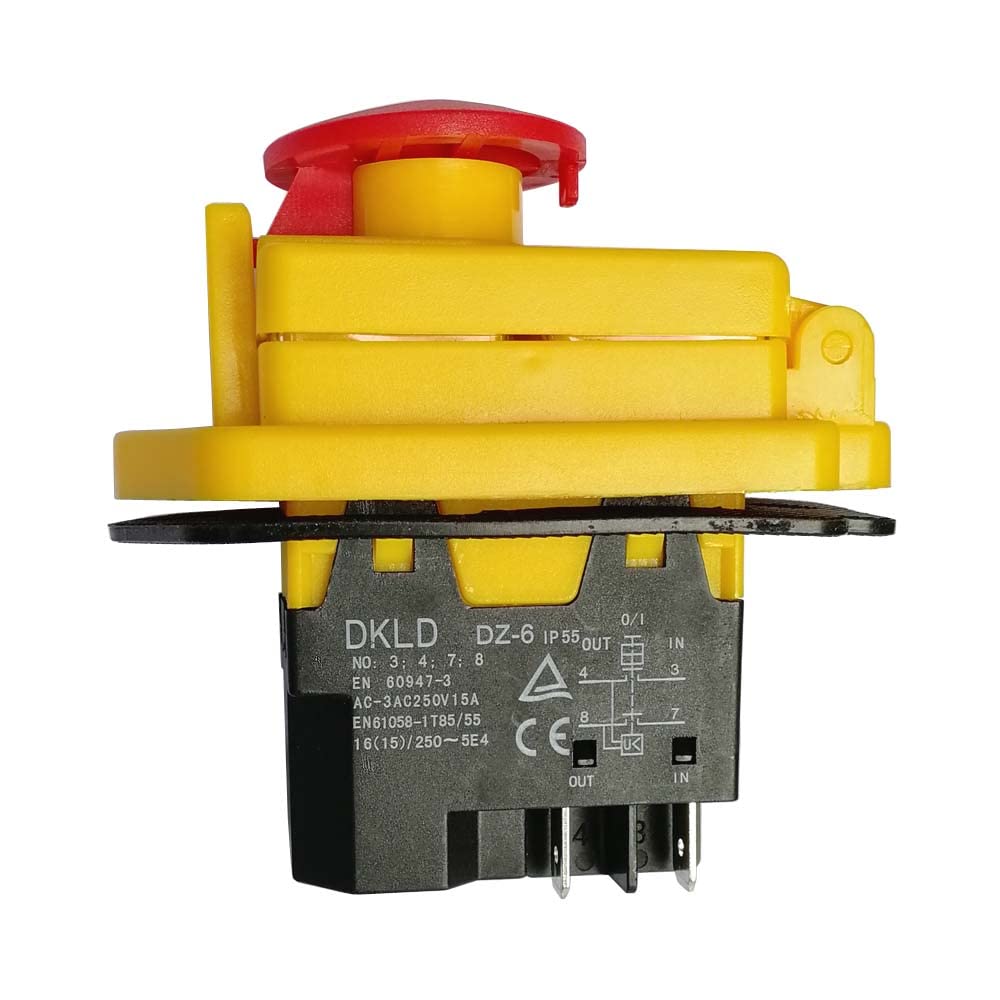 Interruptor basculante ON/Off ， Interruptor electromagnético de 250 V y 16 A, pulsador eléctrico con tapa de parada de emergencia DKLD DZ-6