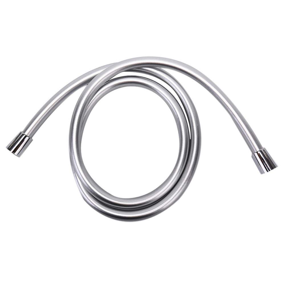 Tuyau de douche en PVC flexible haute pression argent et noir de 2 mètres pour salle de bain
