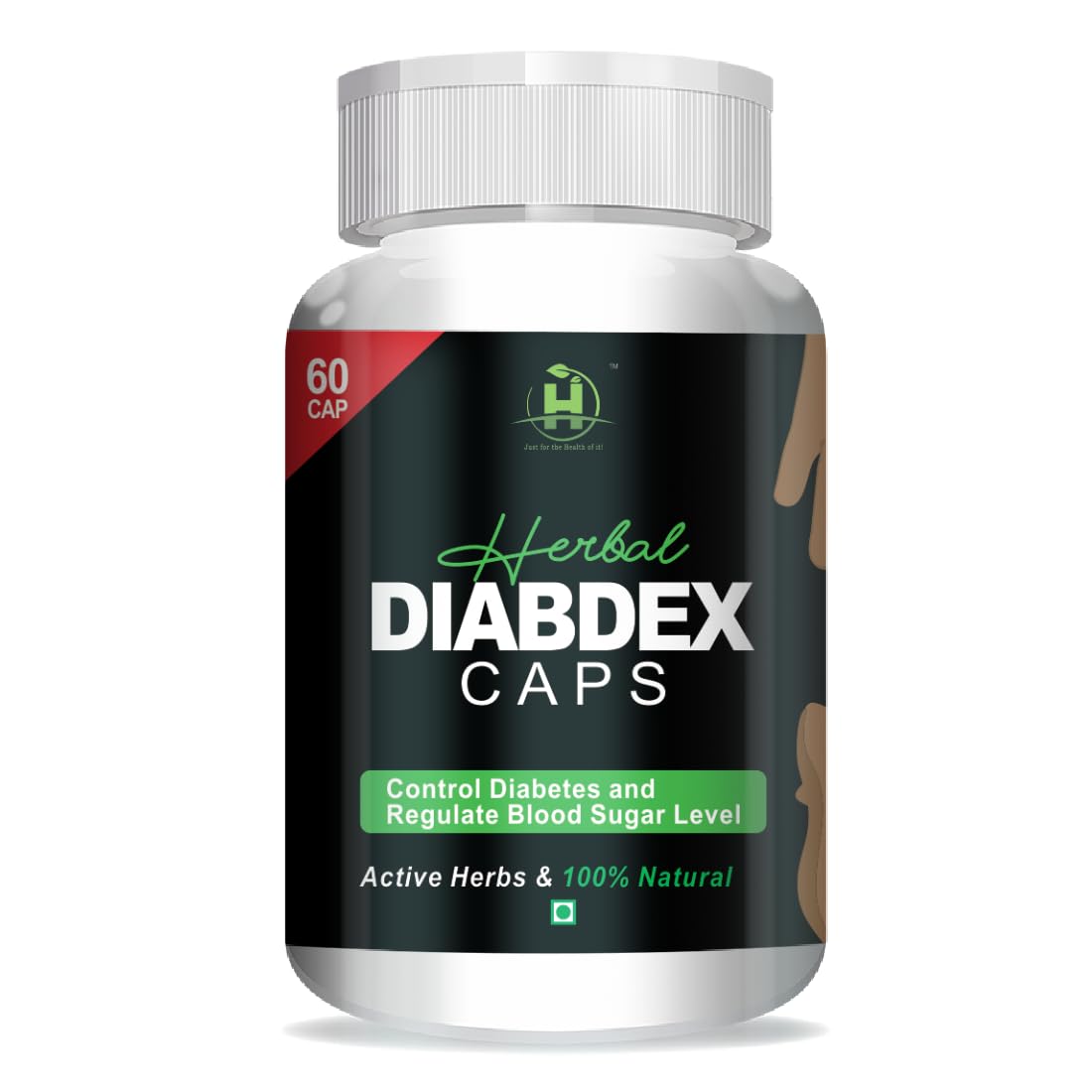 Healthy Nutrition - Just for the Health of it Herbal Diabdex Diabetes 60 Veg Capsule Ayurvedic Blood Sugar Supplement Support Insulin production Pack of 1