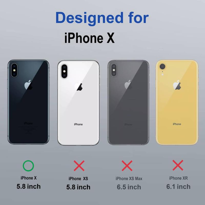 Image of ZR005 Back Case Cover Compatible for iPhone X | Ultra-Thin Matte | Magnetic | Wireless Charging Clear Case |Camera Protection (PC | Black)