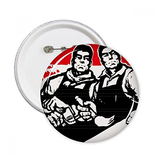 Badge bouton rond Spanner travailleur chine pour customiser un vêtement sans couture