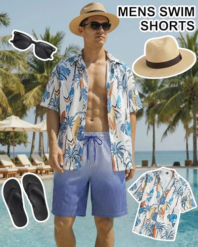 Image of Justay 2 in 1 Mens Swim Trunks 7 Inch, Beach Swim Shorts with Pockets | Swimming trunks, bathing suit, Compression Liner, Quick Dry, Swimsuit, Beach Vacation, Summer Swimwear, Gifts