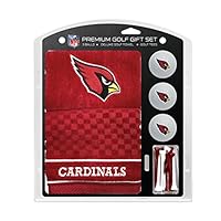 Team Golf NFL Arizona Cardinals Geschenkset: Besticktes Golf-Handtuch, 3 Golfbälle und 14 Golf-Tees 7,5 cm Regulation, dreifach gefaltetes Handtuch 40,6 x 55,9 cm, 100% Baumwolle