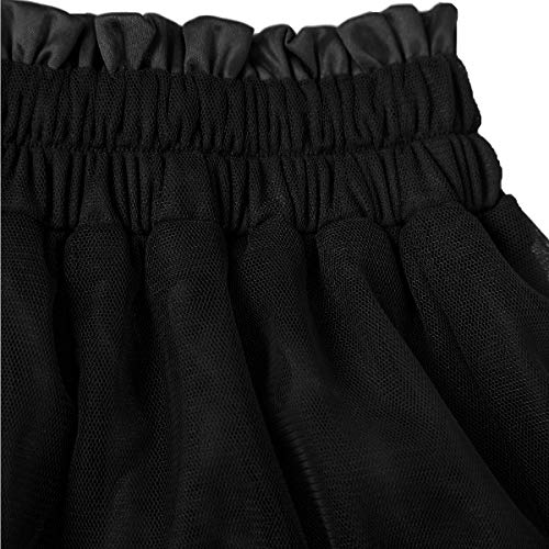 Girstunm Tulle Skirts for Women Elastic Waist Dancing Skirt Mesh Tulle Above Knee Skirts4