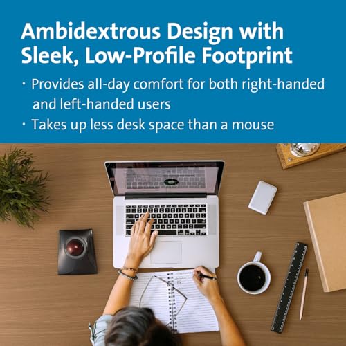 Kensington SlimBlade Pro Trackball Bluetooth Maus, Kompatibel mit Windows und macOS, PC und Laptop, Für Rechts- und Linkshänder, Optisches Tracking (K72080WW)