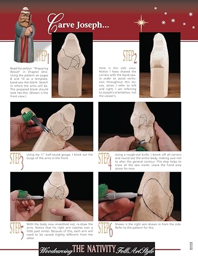 Woodcarving the Nativity in the Folk Art Style: Step-by-Step Instructions and Patterns for a 15-Piece Manger Scene (Fox Chapel Publishing) - Image 5