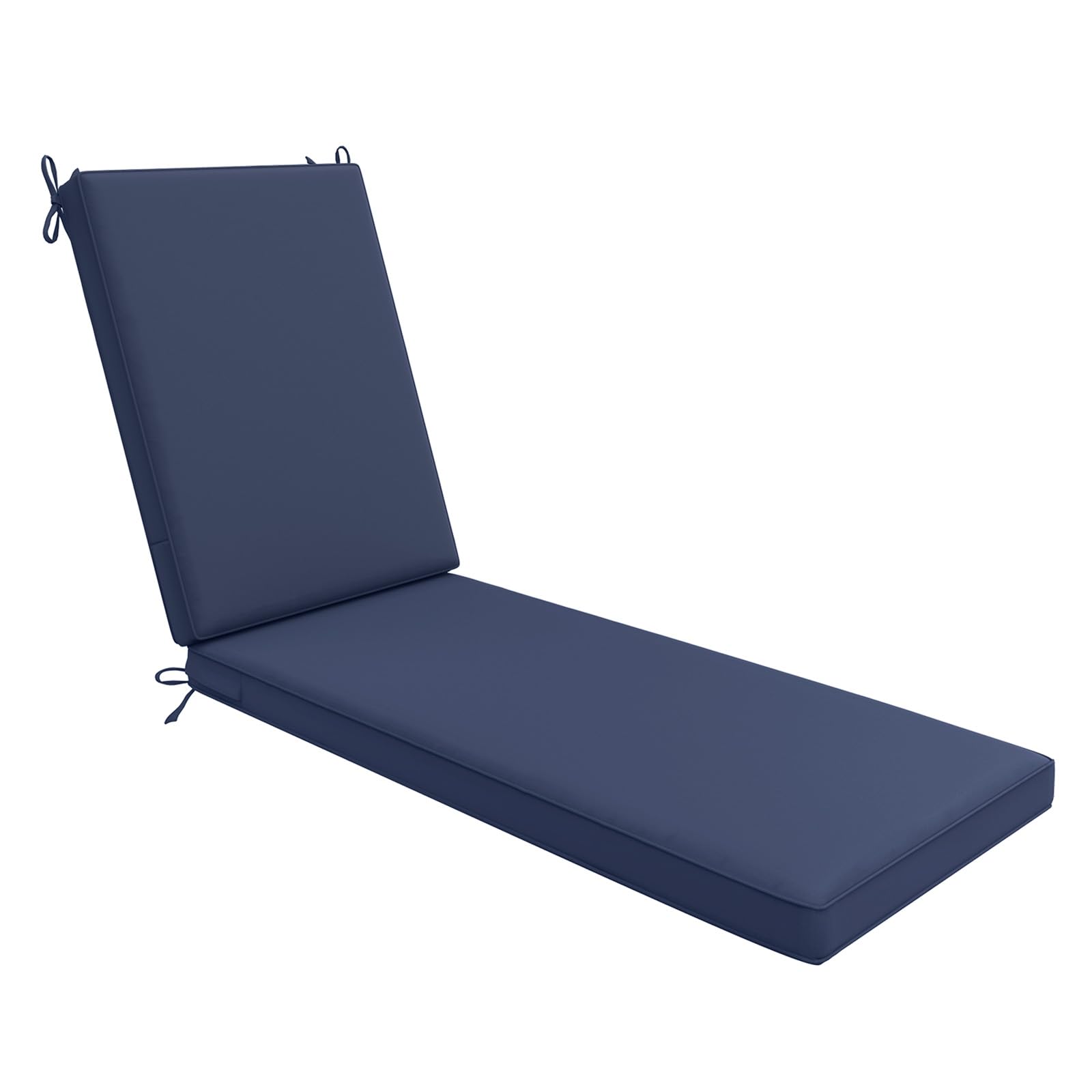 ((COLOR GRAY))QILLOWAY Outdoor Chaise Lounge Cushions, Waterproof, Fade-Resistant Patio Furniture Replacement Cushions, 74" x 23" x 3", Navy Blue