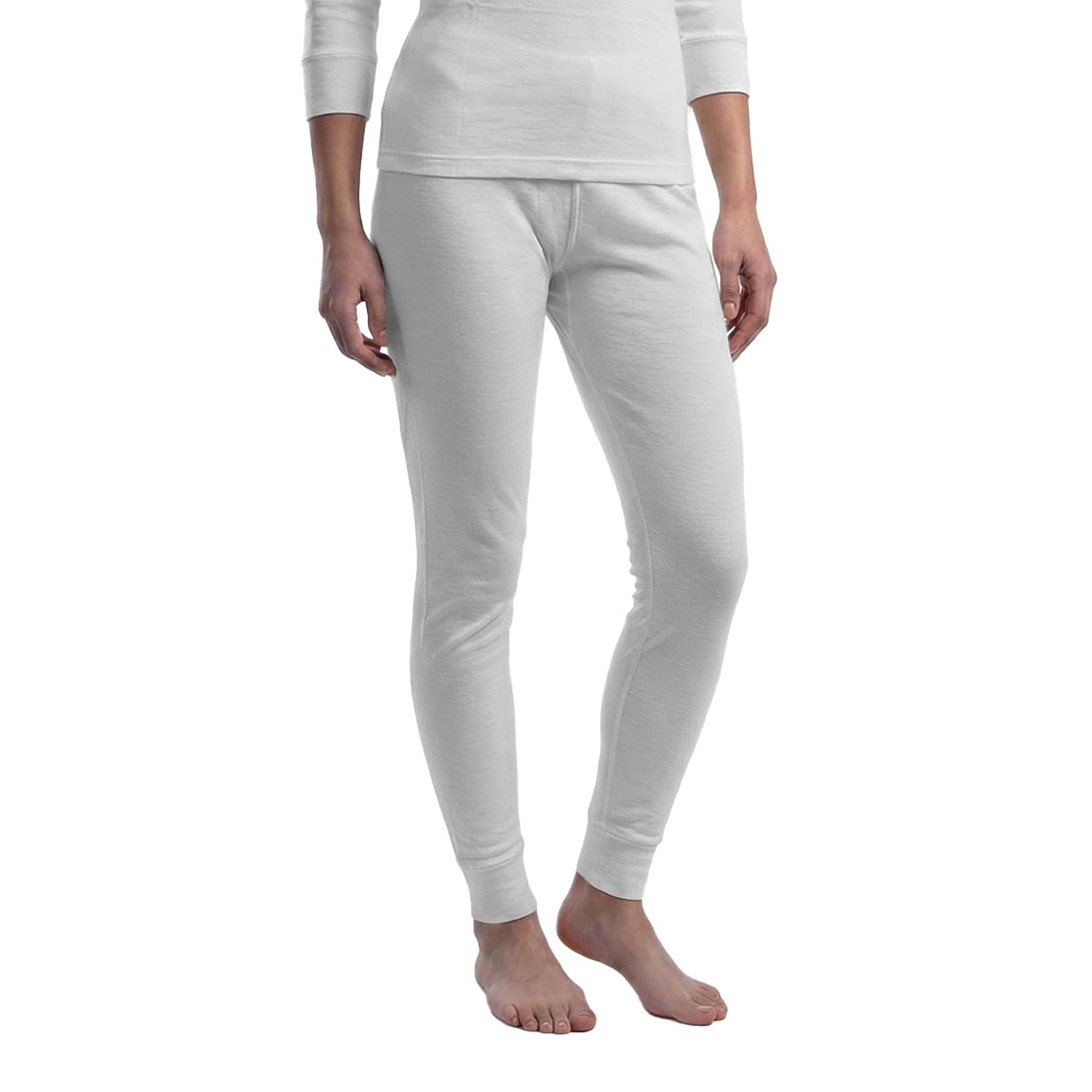 Women’s Thermal Wear Bottom – Premium Merino Wool & Acrylic Blend Insulated Thermal Leggings with Stretch Knit Comfort – White (XXS–3XL)