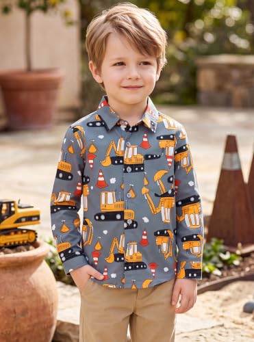 Image of Boys Hawaiian Button Down Shirt, Pure Combed Cotton Short Sleeve Size 3-15Y | Pure Combed Cotton, Smooth 60s yarn, Tagless Label, Pilling-Resistant, Shrink-Resistant, Fade-Resistant, Machine Washable