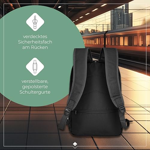 Travelite Handgepäck Rucksack mit gepoltertem Laptopfach, Laptop Rucksack 13 Zoll, KICK OFF, Tagesrucksack für Urlaub und Sport, 40 cm, 17 Liter