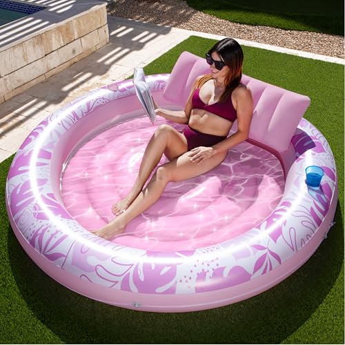 SLOOSH Inflatable Tanning Pool Lounger Float,72" x 65" Pool Floats