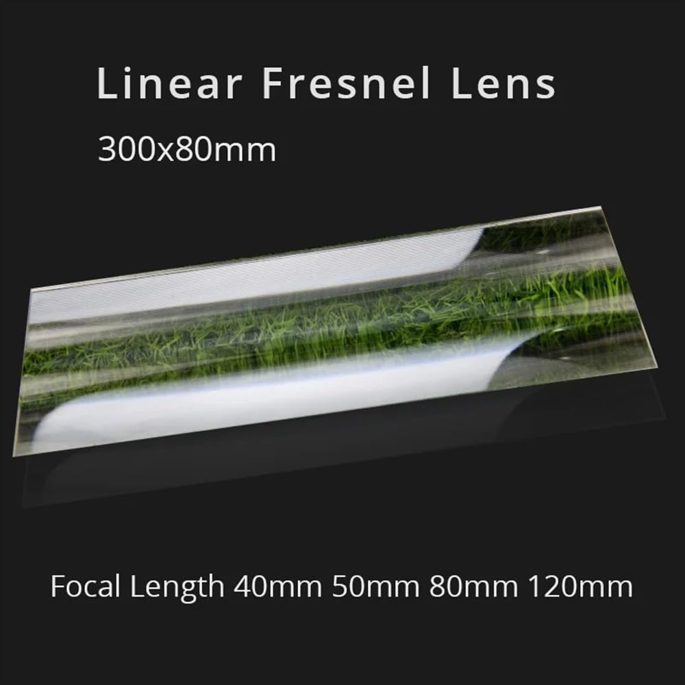 Mikroskop-Zubehör-Kit 300 x 80 mm lineare Fresnel-Linse, Brennweite 40, 50, 80, 120 mm, große Lichtleiste, lineare Linse, optische PMMA-Kunststoff-Solar-Kondensatorlinse, 1 Stück Mikroskopische Objekt
