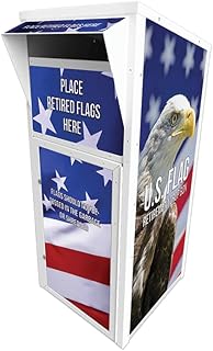 Flag Retirement Drop Box (710-ACM) – Proper & Respectful Disposal – Assembly Required – Made From Aluminum Composite Material (Eagle)