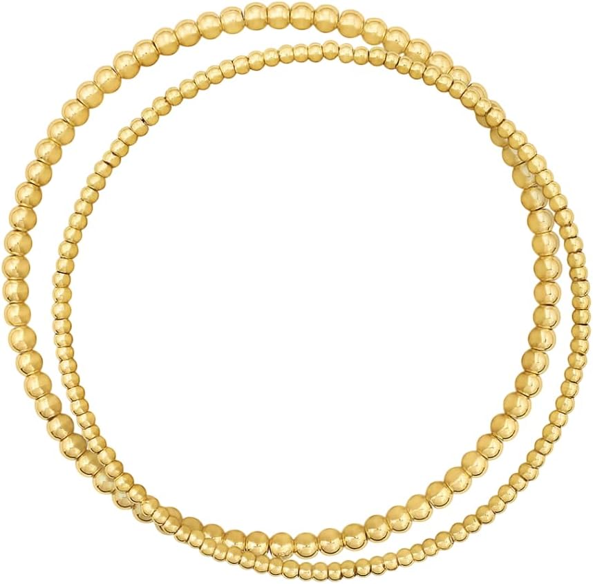 gorjana - Juego de pulseras de oro amapola - Chapado en oro de 18 quilates para mujer | Acabado lujoso y duradero - Apilable para un estilo dinámico - Perfecto para regalar