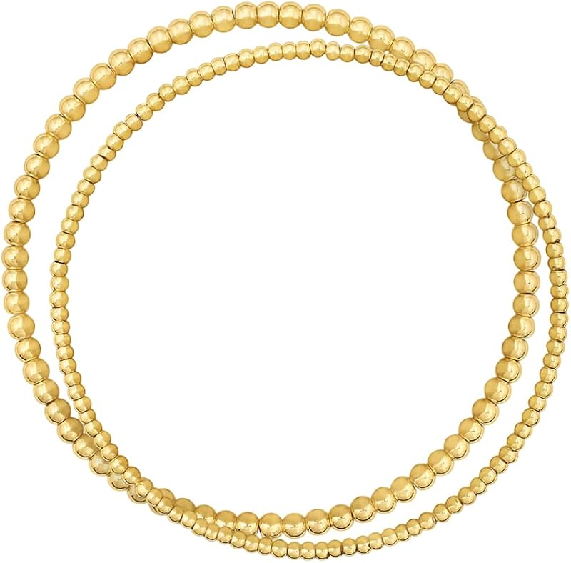 gorjana - Juego de pulseras de oro amapola - Chapado en oro de 18 quilates para mujer | Acabado lujoso y duradero - Apilable para un estilo dinámico - Perfecto para regalar