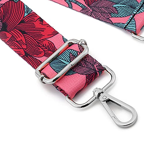 Image of Silvery Buckles Wide Shoulder Strap Adjustable Replacement Belt Crossbody Canvas Bag Handbag