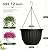 YIKUSH Hanging Planter for Indoor and Outdoor Plants 2 Pack 12 inch Flower Pot Plastic Plant Pot with Drainage Hole and Absorbing Tray