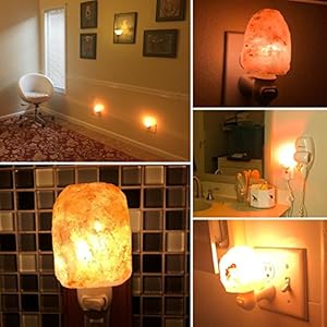 2 pack salt night light lamp pink natural himalayan salt lamp mini carved salt crystal night light wall light with bulbs saftety approved wall plug bedroom decoration and lighting  urban country home decor