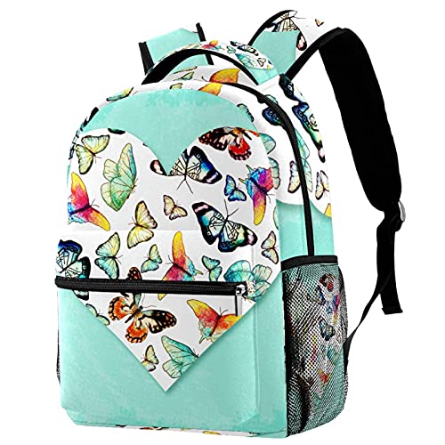 Sac à dos de voyage vert ergonomique pour enfant avec porte-bouteille pratique