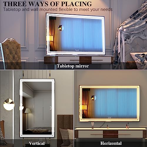 Espejo de Maquillaje BEAUTME 40x24 pulgadas LED doble miniatura 3