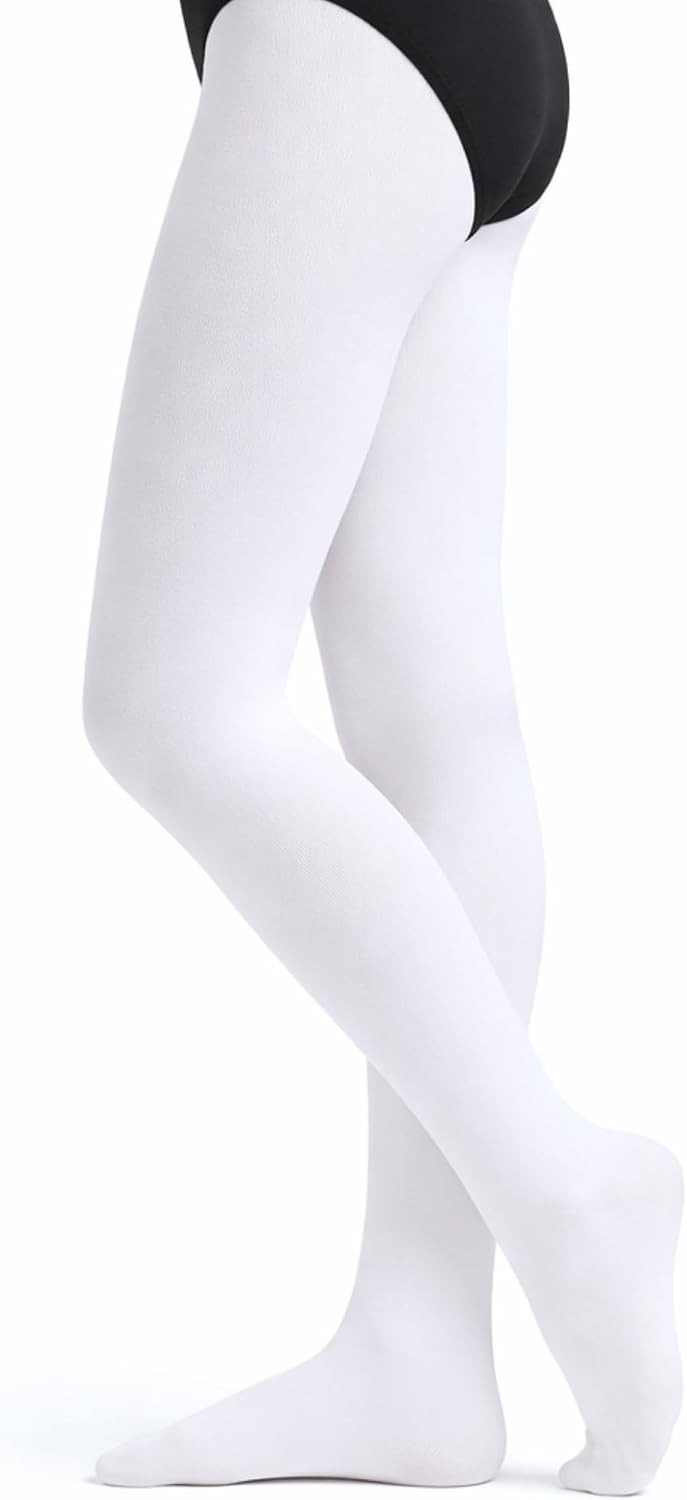 Danzcue Girls Fleece Lined Footed Tights - Warm Thermal Footed Tights for Toddler & Little Girls