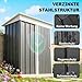 Outsunny Metall Gerätehaus 1,36m² 161 x 95 x 181cm Geräteschuppen mit Pultdach Fundament verstellbare Regale Abschließbarer Tür wetterfest Gartenhaus Outdoor Garten Schuppen für Außenbereich