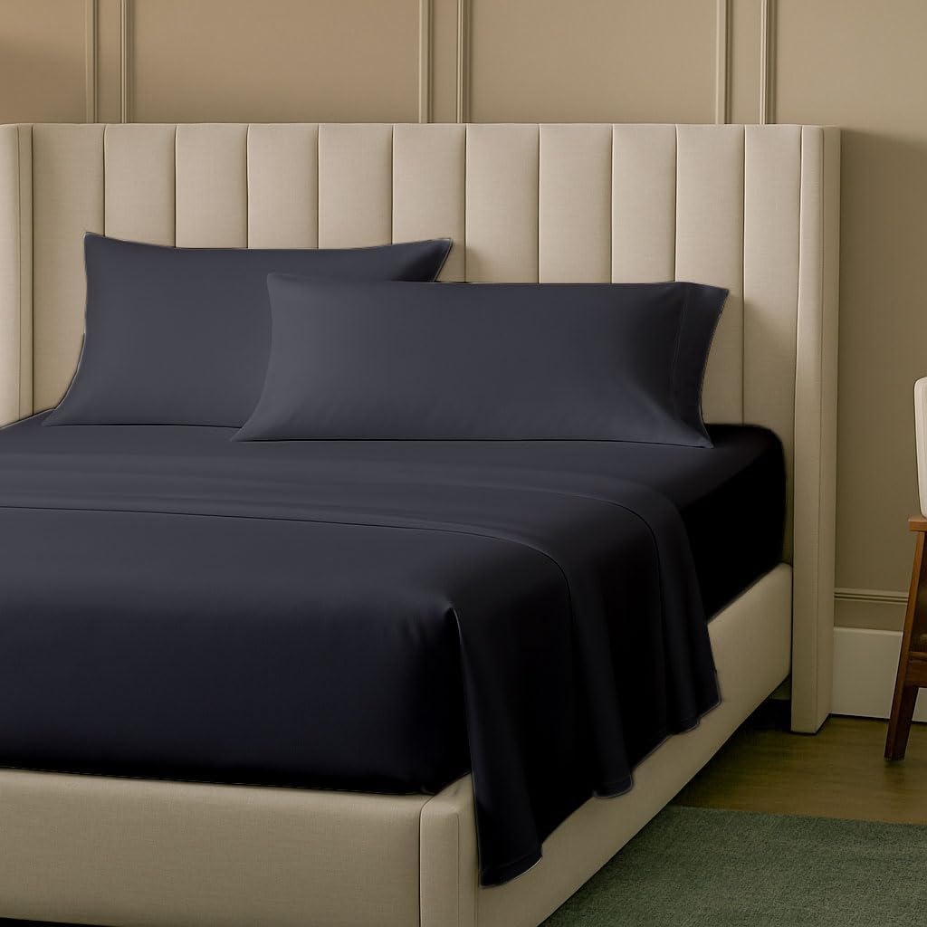 SlumberWell 4 Piece Luxury Soft Microfiber Fitted Bed Sheet Set for Campers, 8 to 12 Inch Deep Pocket, RV Three Quarter 48 x 75 3/4 Full Bunk, Dark Grey