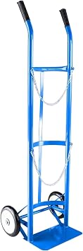 YXXSDP Single Cylinder/Oxygen Cylinder Cart, Portable Rolling Oxygen Tank Holder/Gas Cylinder Fixed Shelf, with Wheels, for Storage 40/50L Oxygen CylinderBlue,Non-Retractable