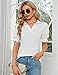 Micoson Business Casual Tops for Women Ladies Collared Shirts Short Sleeve Tunic Blouses Summer Polo Tshirts 2023 White M
