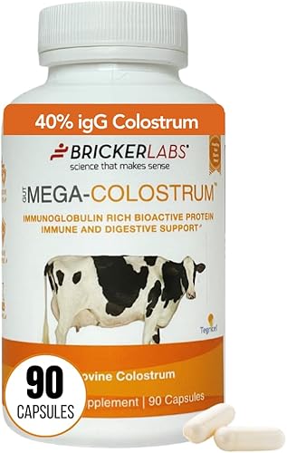 Bricker Labs Suplementos dietéticos de mega-calostro 1000 mg de calostro bovino 90 tabletas