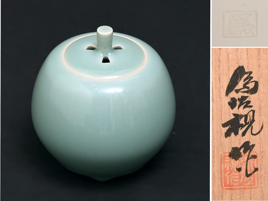 松本為佐視 青磁香炉 合箱 三足香炉 香爐 香道具 茶道具 お香 アロマグッズ 松本為佐視 青磁香炉 合箱 三足香炉 香爐 香道具 茶道具 お香