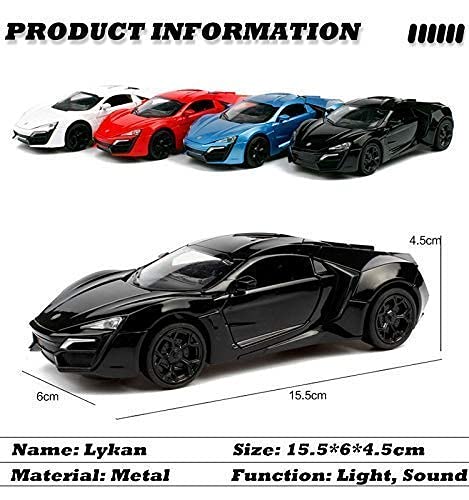Image of Exclusive Alloy Metal Pull Back Die-Cast Car Diecast Metal Pullback Toy Car with Openable 6 Doors,Light Music Boys Gifts Toys (F & F 7 Hypersport - Multicolor)