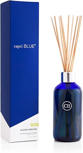 Miniatura 1 de Capri Blue Aloha - Juego de difusor de varillas de orquídea, incluye varillas difusoras de junco, aceite de fragancia y botella de vidrio,