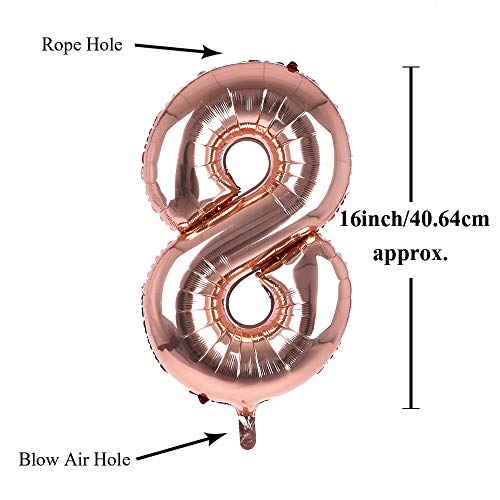 Image of AMFIN Number Foil Balloon - Rose Gold (8 Number)