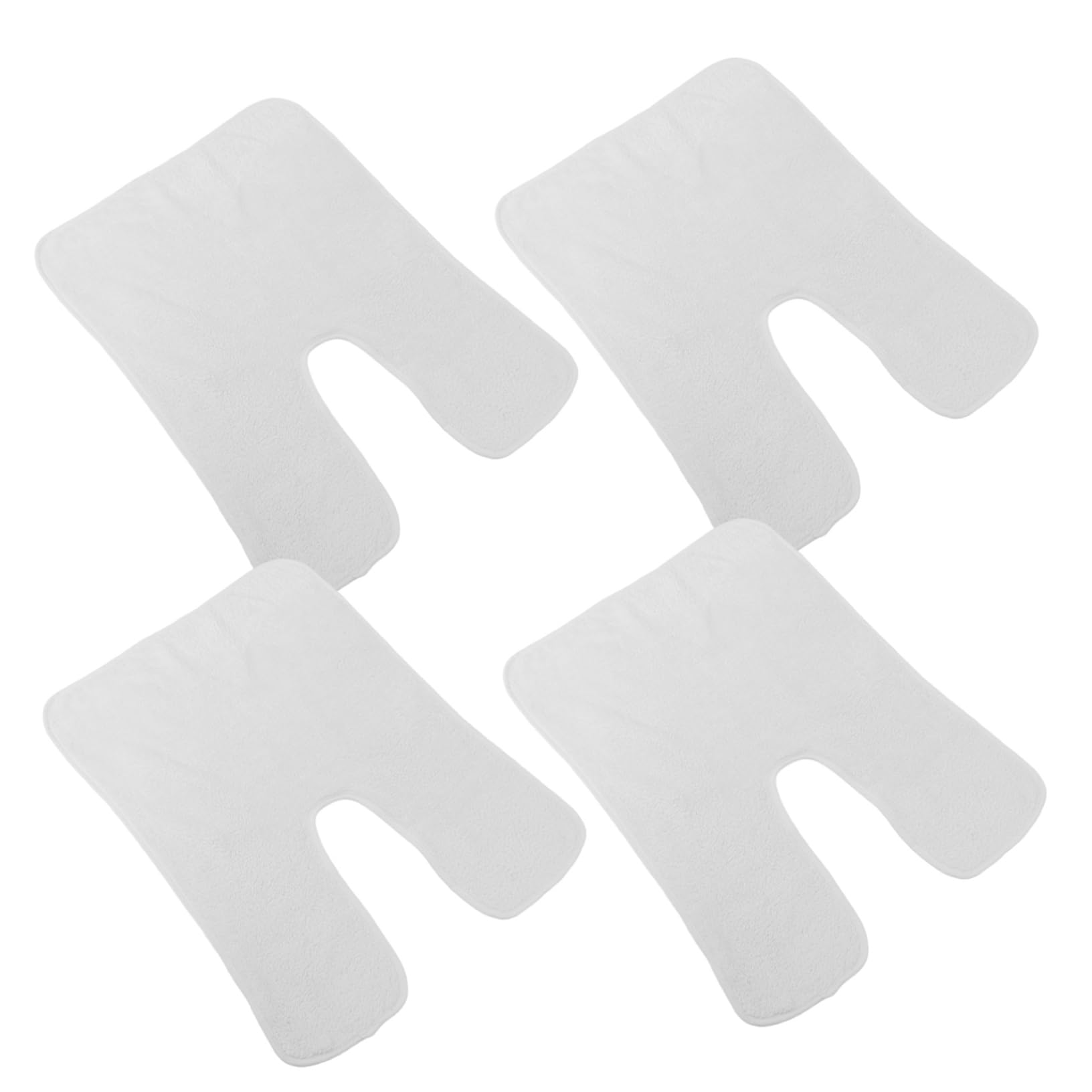 TOVINANNA 4Pcs Facial Towels with Split Design Soft Fleece Cloths for Masks and Cleansing for and Massage Durable White Towels for Beauty Care