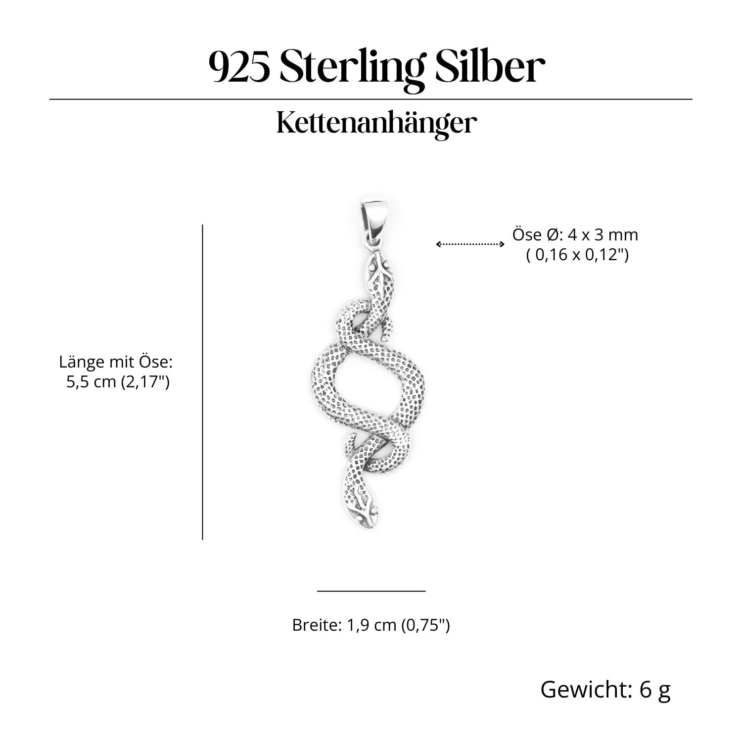Schlangen kettenanhänger 925 Silber Kette Hcohwertig gearbeitet Handarbeit