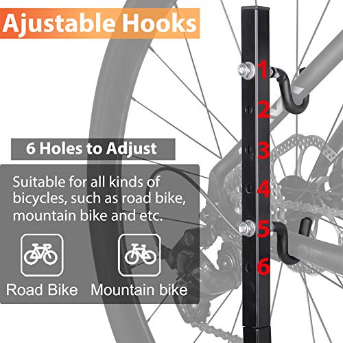 ZPARIK Bike Stand Indoor Storage Bicycle Stand, Simple Bike Holder Repair Stands Floor Parking Rack for Maintenance, Space Saving Portable Bike Rack for Garage, A Good Choice for Home Bikes Storage - Thumbnail 3