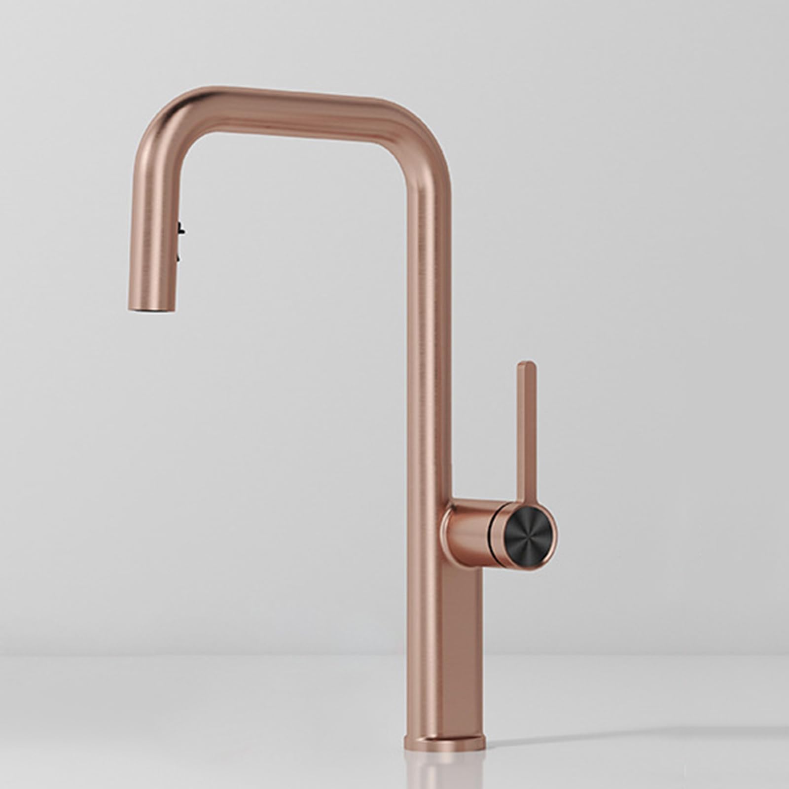 ZYCHSJXA Rose Gold Kitchen Mixer Tap with Pull Out Spray, Single Handle Sink Faucet, 2 Spray Modes, 1 Hole Design, Modern Plumbing Fixture