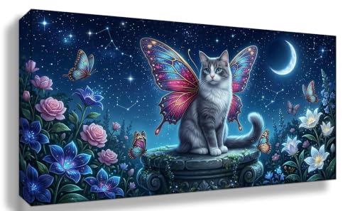 Diamond painting adulte chat et papillon pour illuminer votre salon avec un loisir créatif 5D
